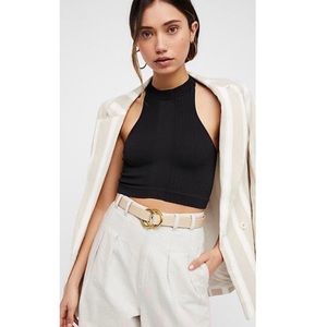 (Free people) seamless black crop top